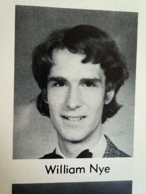 Throwback Thursday — Yearbook photo of young Bill Nye labeled William Nye