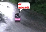 Tokyo Drift In A Barbie Car — Aerial view of drifting toy with small FAIL label overlaid.