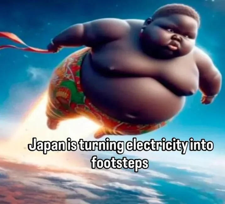 Top 10 Anime Betrayals — 3D rendered floating baby against blue sky with text about Japan electricity.