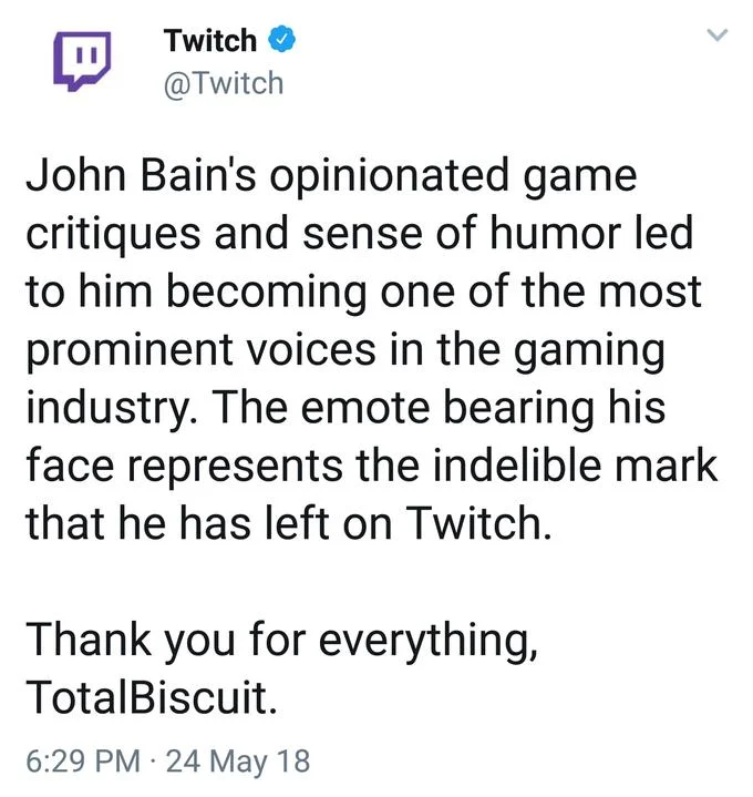 Genna Bain tribute tweet with poem for John TotalBiscuit Bain