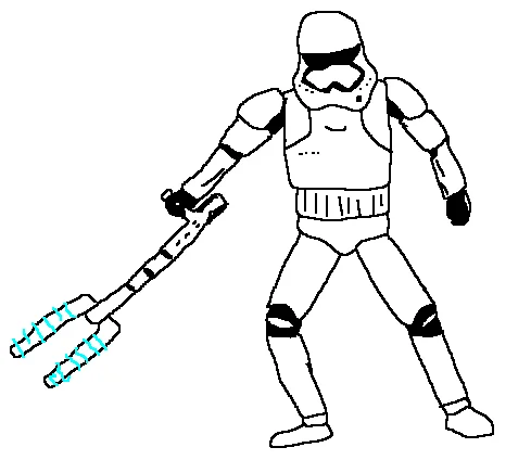 TR-8R the Stormtrooper — Posed First Order riot control stormtrooper action figure with Z6 baton and shield