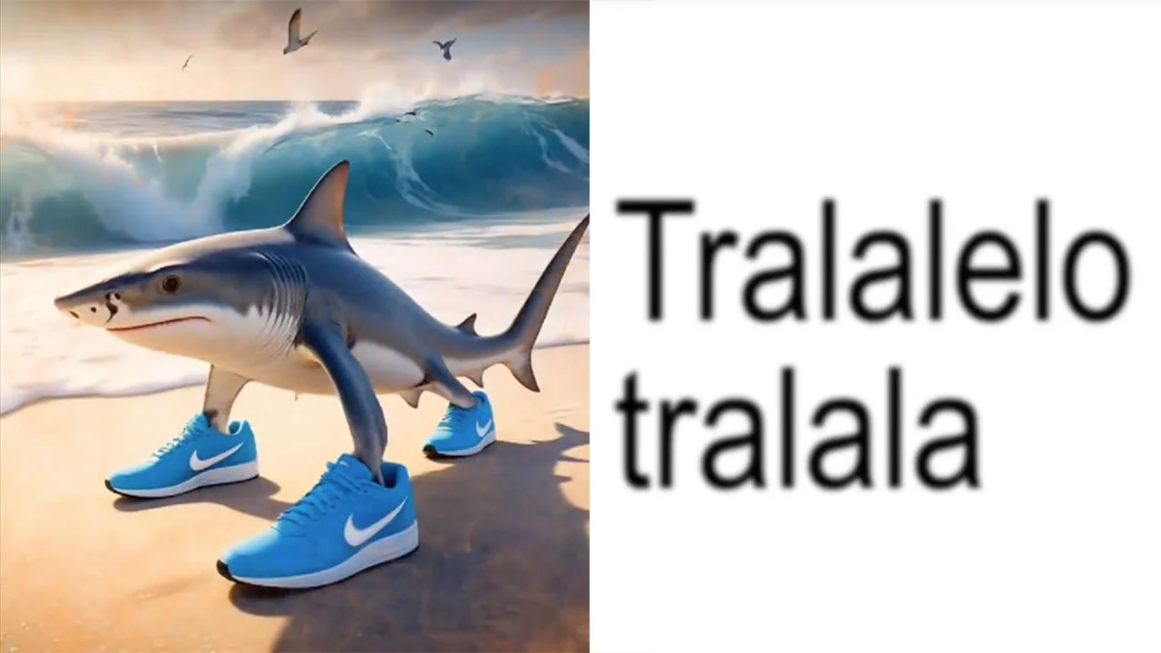 Tralalero Tralala shark wearing Nike shoes