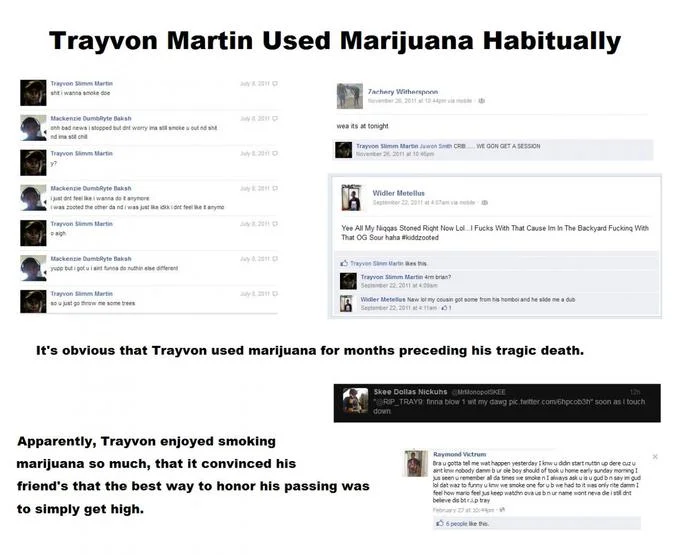 Trayvon Martin's Death — Screenshot of a hoax article claiming Trayvon Martin used marijuana