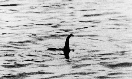 Tree Fiddy — Classic black and white 1934 Surgeon's Photo of Loch Ness Monster in dark water.