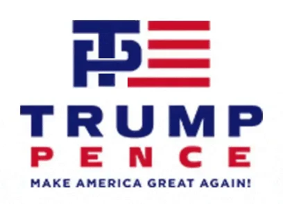 Trump Pence Logo — Trump-Pence campaign logo with MAKE AMERICA GREAT AGAIN tagline.