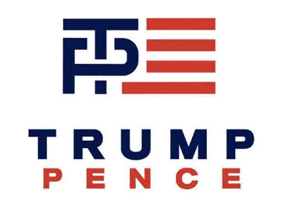 Trump Pence Logo — Original Trump-Pence 2016 campaign logo with interlocked TP monogram.