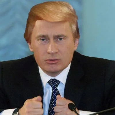 Trumputin — Twitter profile photo of Putin's face with Trump's blonde hair