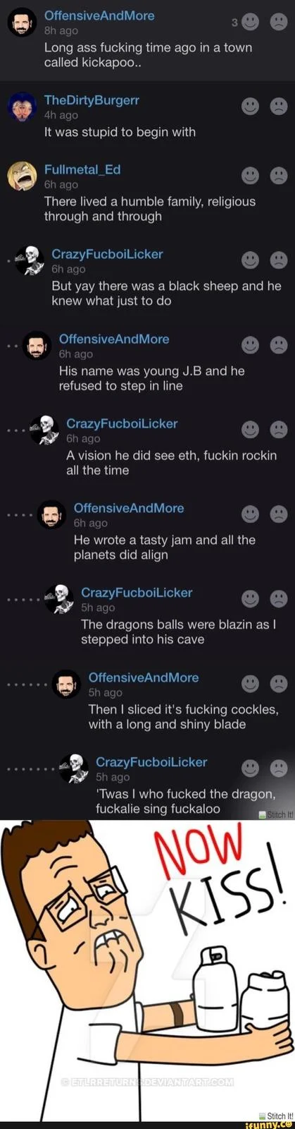 Twas I Who Fucked The Dragon — Reddit comment thread recreating Tenacious D song narrative.