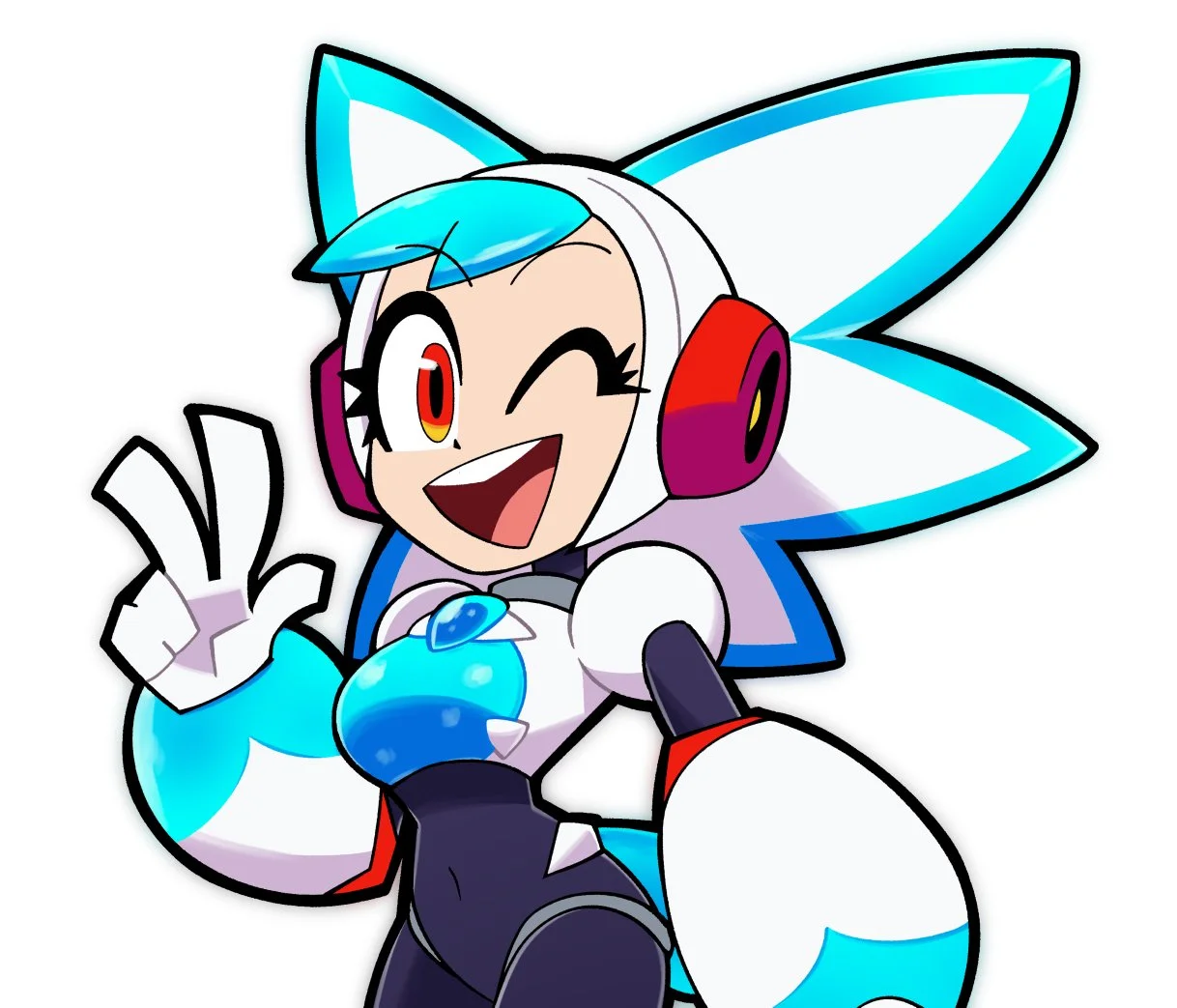 Chibi illustration of Twinkle Girl winking and giving a peace sign