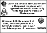 Twitch Plays Pokemon — Pokemon figurine with S.S. Ticket and Helix Fossil labels.