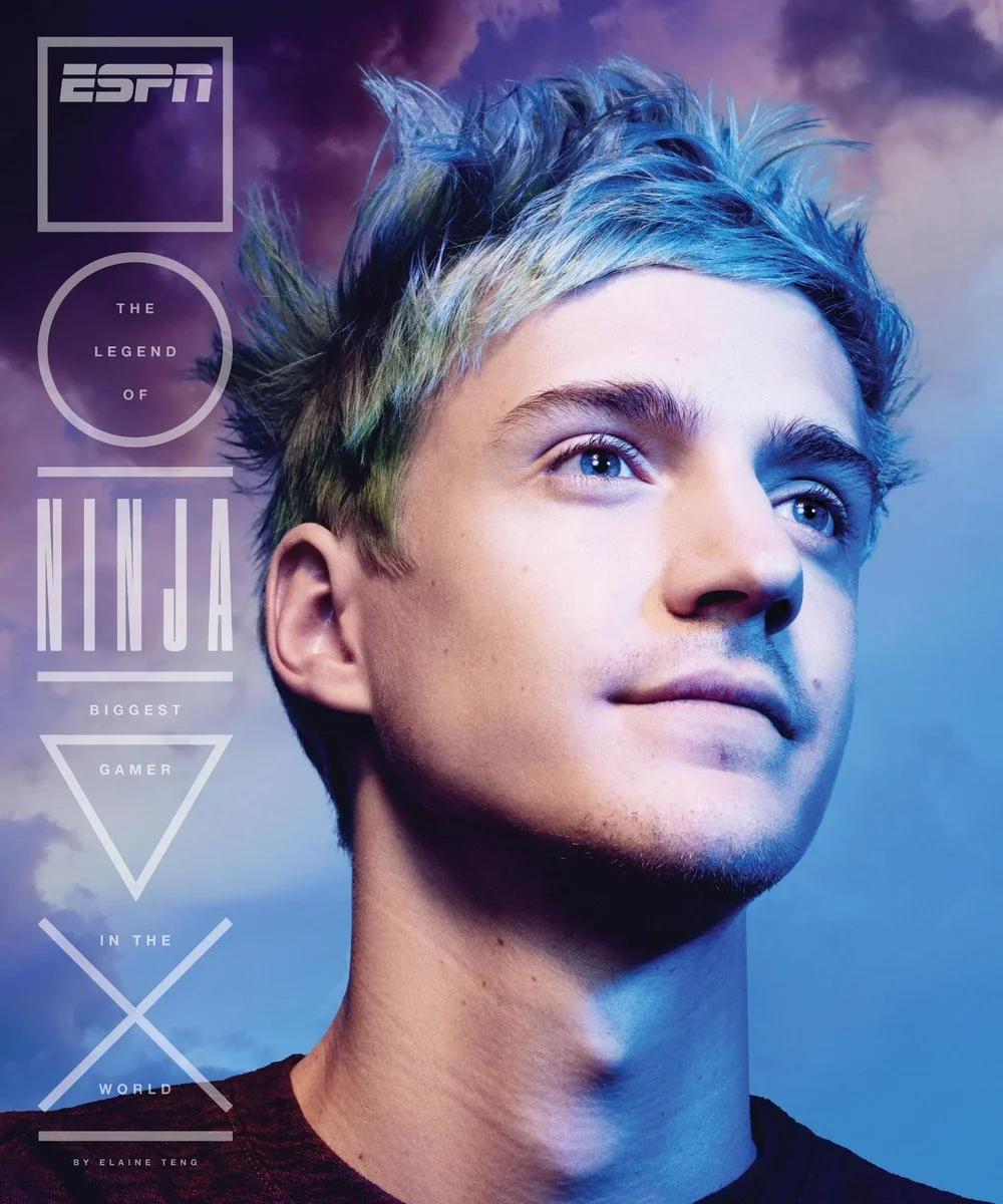 ESPN magazine cover titled 'The Legend of Ninja: Biggest Gamer in the World'