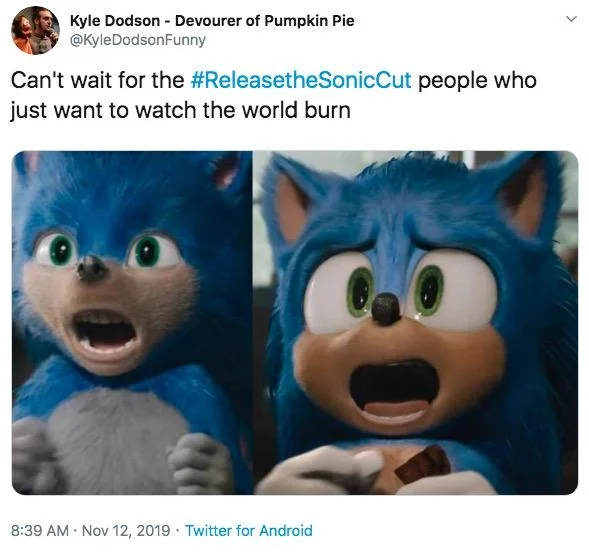 Meme with ugly Sonic heads edited onto two figures in a school hallway, labeled Gagster's Paradise and Blitzkrieg Bop