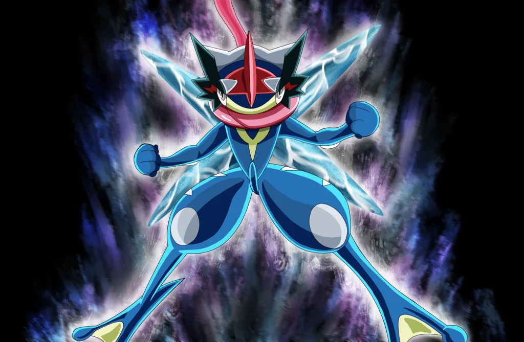 Ultra Instinct Remixes — Ash-Greninja Pokémon in fighting stance with Ultra Instinct aura