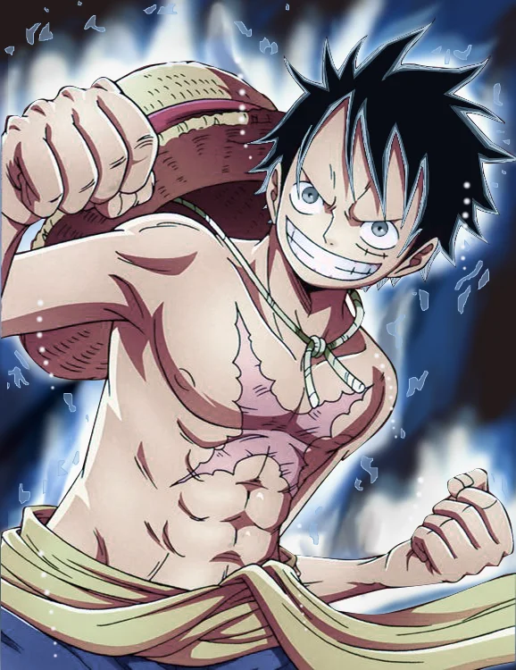 Ultra Instinct Remixes — Luffy from One Piece in Ultra Instinct-style pose with blue aura