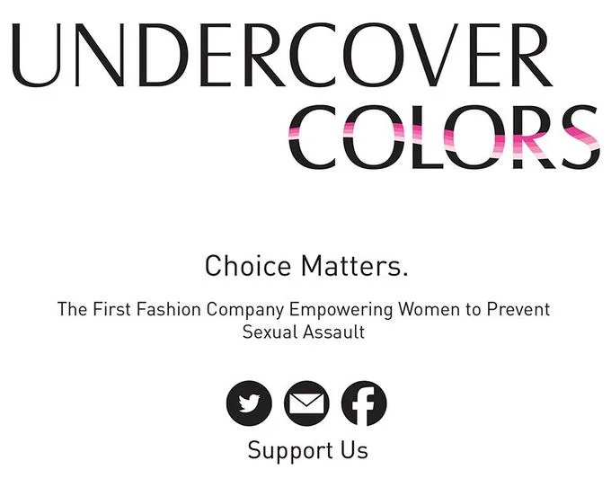 Undercover Colors website banner with Choice Matters tagline and social media icons