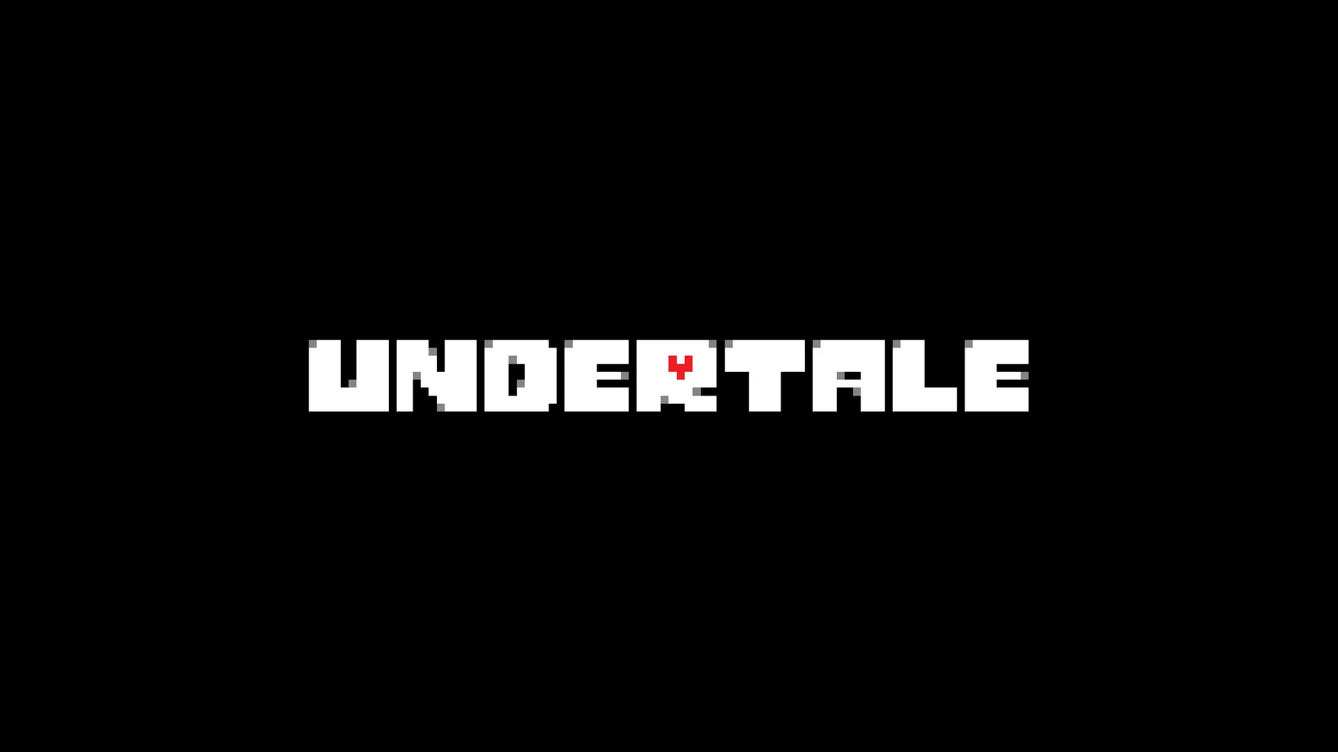 Undertale pixel logo in white text on black background with a red heart