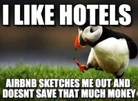 Unpopular Opinion Puffin — Baby puffin with white text expressing consumer preference.