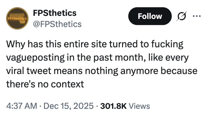 Viral tweet complaining about vagueposting taking over Twitter