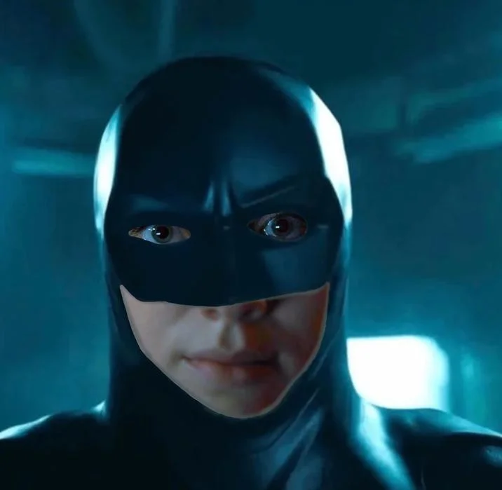 Vanessa Stare (FNAF) — Vanessa's stare edited into a Batman cowl and suit