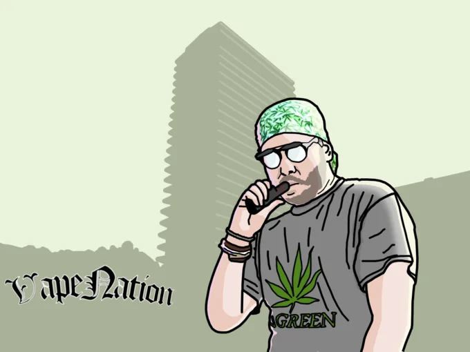 Vape Nation — Twitch chat screenshot showing the BetterTTV VapeNation emote being used