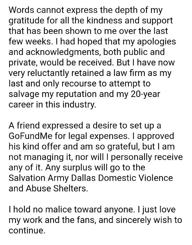 Vic Mignogna Sexual Harassment Allegations
