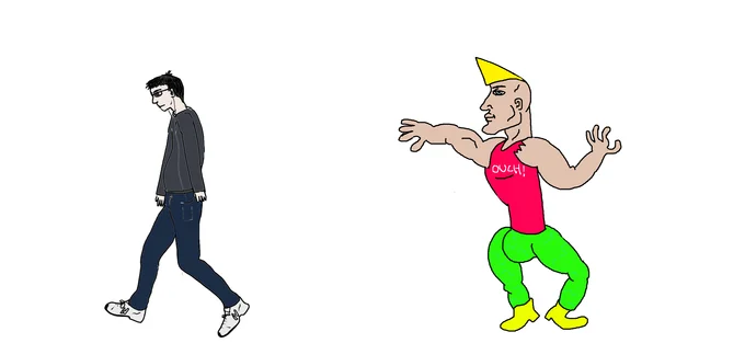 Virgin vs. Chad — Clear character illustration with contrasting designs.
