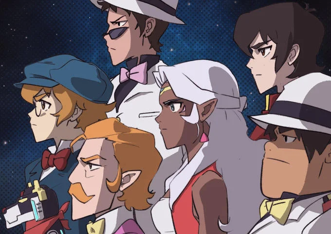 Voltron: Legendary Defender — Voltron Legendary Defender characters drawn in 1920s suit outfits