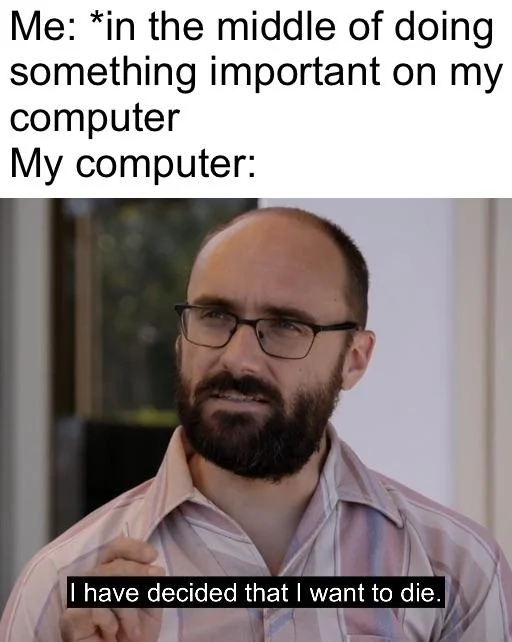 Vsauce Michael with subtitle reading I have decided that I want to die