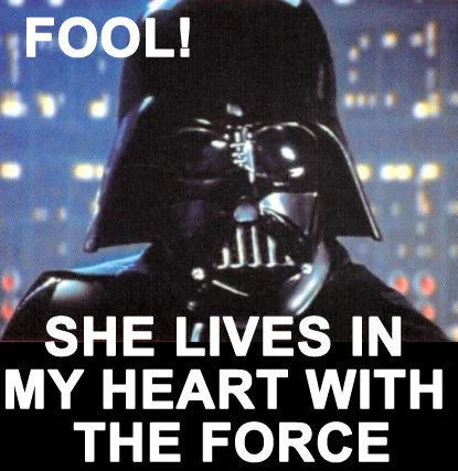 Darth Vader justifying emotional waifu attachment.