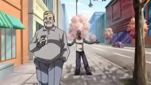 Wait A Minute Im White — Complete context of meme moment from Boondocks.