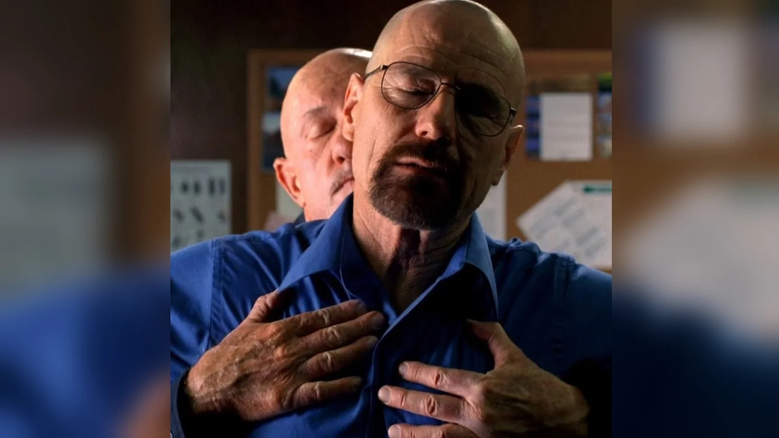 Waltuh — Breaking Bad scene of Walter White in blue shirt.