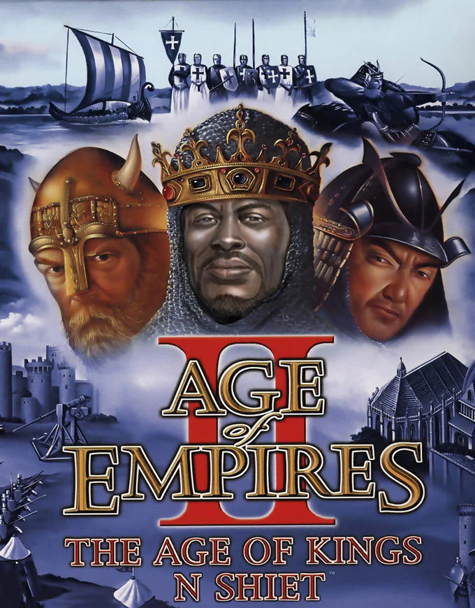 WE WUZ KINGS — Parody Age of Empires II cover art titled 'The Age of Kings N Shiet'