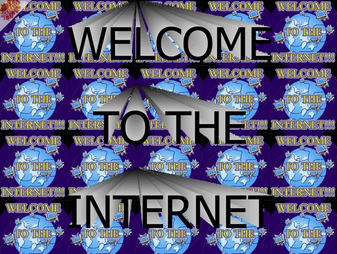 Welcome To The Internet — Spinning globe pattern with purple background.