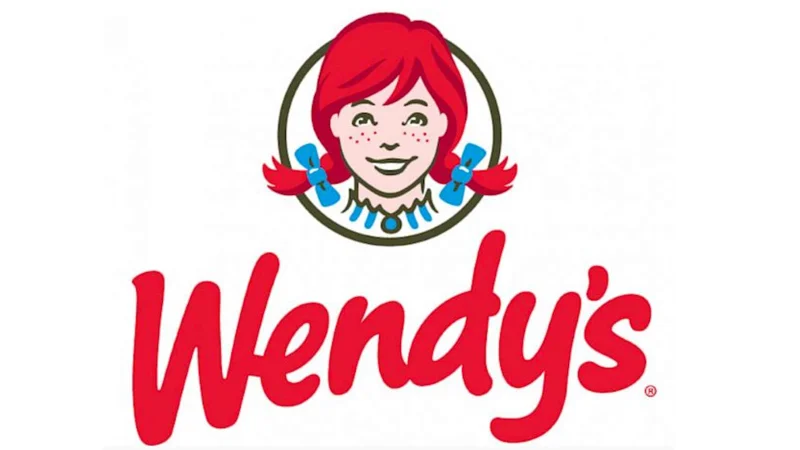@Wendys — Wendy's fast food restaurant logo with red-haired girl mascot and cursive red wordmark