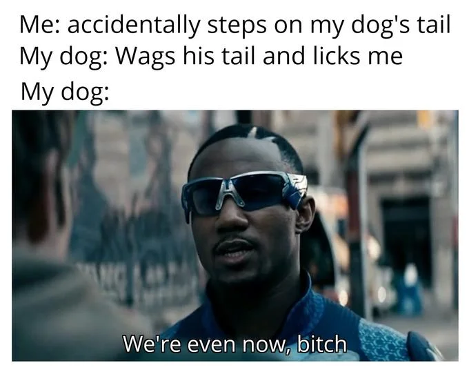 Meme about sibling payback involving snitching and an OnlyFans reveal ending with 'We're even now, bitch.'