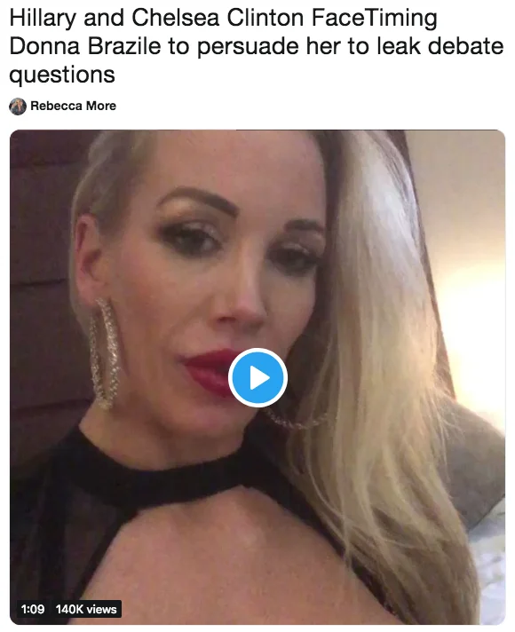 We're Fucking Cock Destroyers — Tweet captioning the viral video thumbnail with a joke about Hillary and Chelsea Clinton.