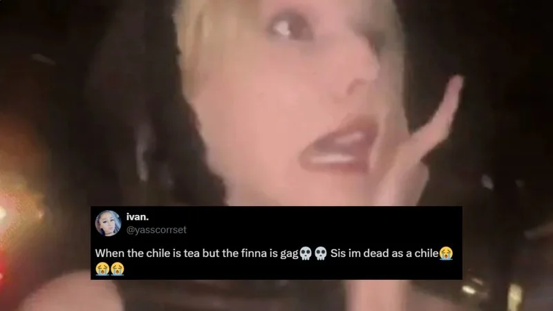 When The Chile Is Tea But The Finna Is Gag — Reaction GIF showing a woman with shocked, dramatic facial expression and hand gesture paired with the viral
