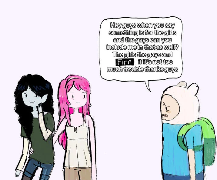 When You Say Something Is For The Girls And The Gays Can You Include Me In That As Well — Adventure Time fan art of Marceline and Princess Bubblegum with Finn