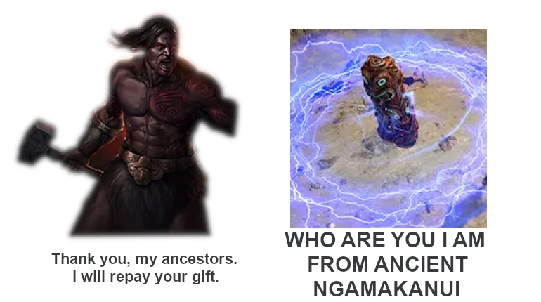 Who Are You I Am From Ancient Greece — Crying blue wojak apologizing to ancestors next to a Hannya mask with text claiming to be from medieval Japan