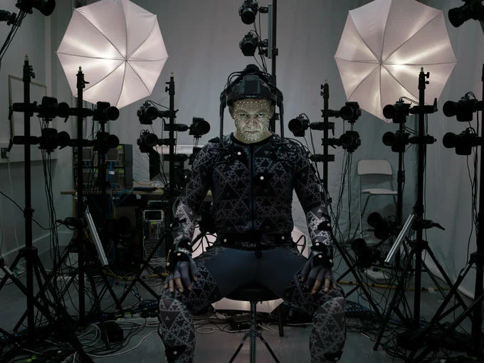 Who is Snoke? — Andy Serkis in a motion-capture suit on a performance-capture stage.