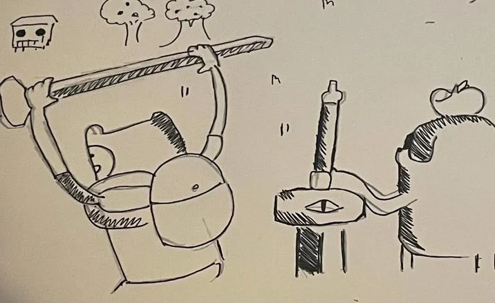 Why Did Jake Do That Jake Scream — Hand-drawn marker sketch of Adventure Time Jake scream scene