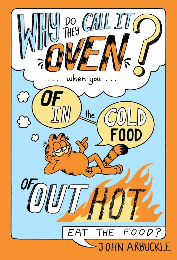Why Do They Call It Oven — Vibrant stylized comic adaptation with large bold text in orange, blue, and yellow color scheme.