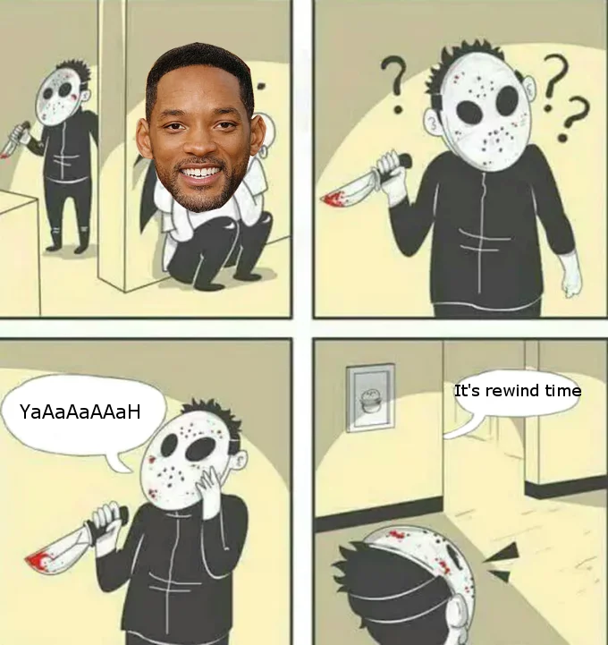 Will Smith in YouTube Rewind 2018 — News headline about Black Death returning paired with a plague-doctor-masked Will Smith 'It's Rewind time' screenshot.