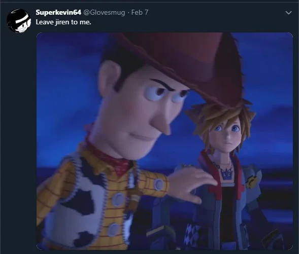 Woody Holding Sora Back — Superkevin64 @Glovesmug Feb 7 Leave jiren to me.