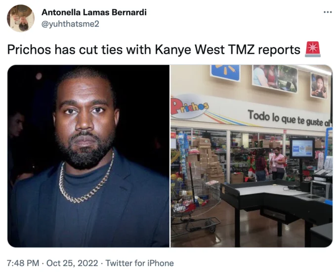 X Has Officially Cut Ties with Kanye West — Tweet joking that Pitusa department store cut ties with Kanye West