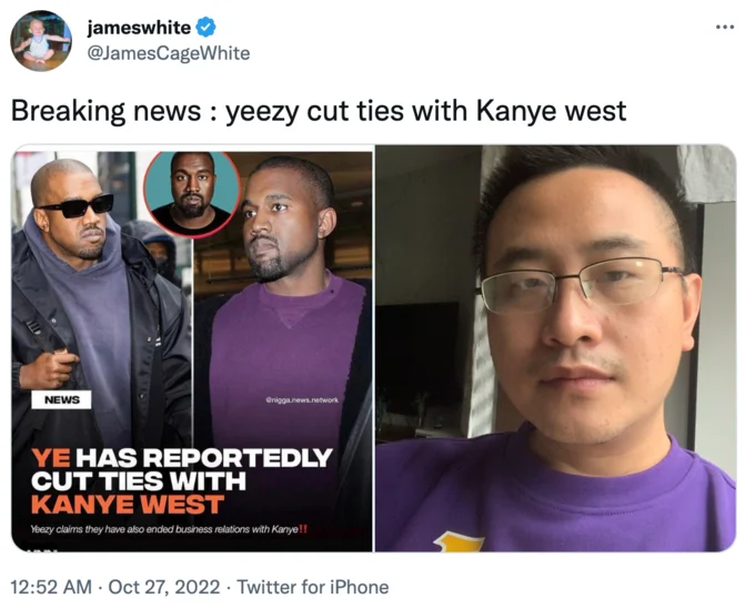 X Has Officially Cut Ties with Kanye West — Tweet joking that discount store Prichos cut ties with Kanye West