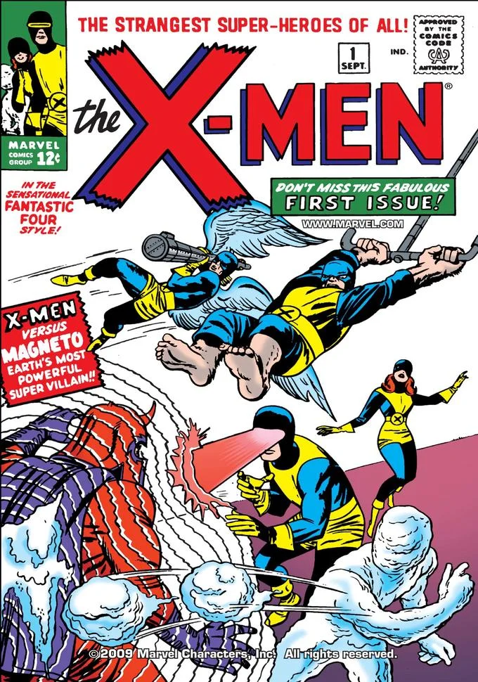 Original X-Men #1 comic book cover from 1963 by Marvel Comics