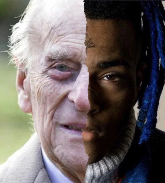 Face mashup of Prince Philip and XXXTentacion