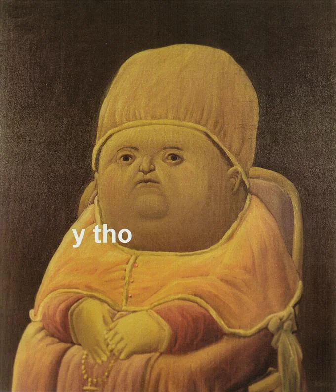 Y Tho painting with caption questioning mother's food restriction with 'y tho' response.