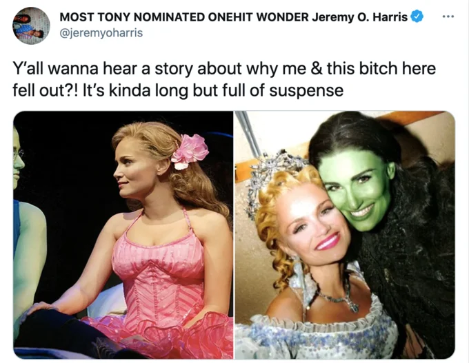 Y'all Wanna Hear A Story About Why Me & This Bitch Here Fell Out?! — Tweet with two stills of Jesse Eisenberg as Mark Zuckerberg from The Social Network and